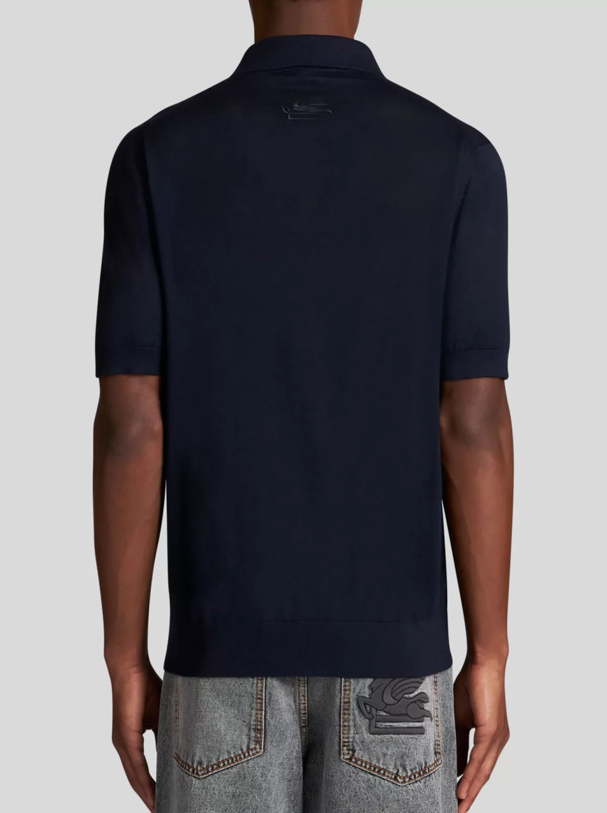Uomo Etro Polo In Maglia Di Cachemire E Seta | Uomo | Blu |