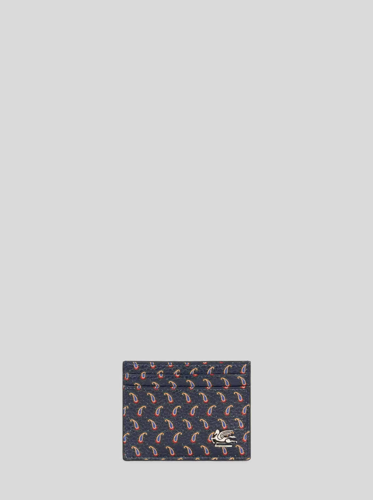 Uomo Etro PORTA CARTE IN PELLE CON MICRO PAISLEY E PEGASO |