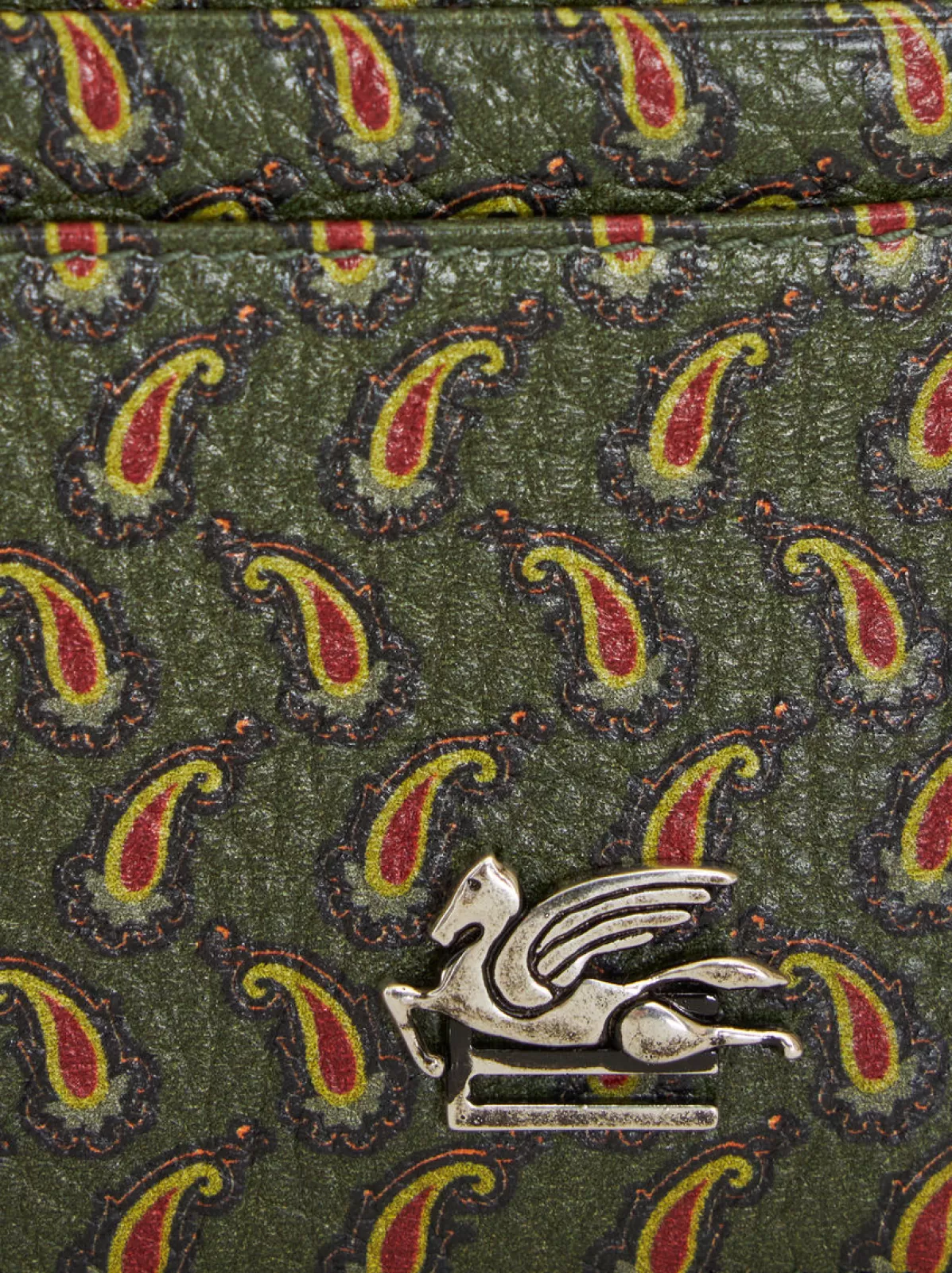 Uomo Etro PORTA CARTE IN PELLE CON MICRO PAISLEY E PEGASO |