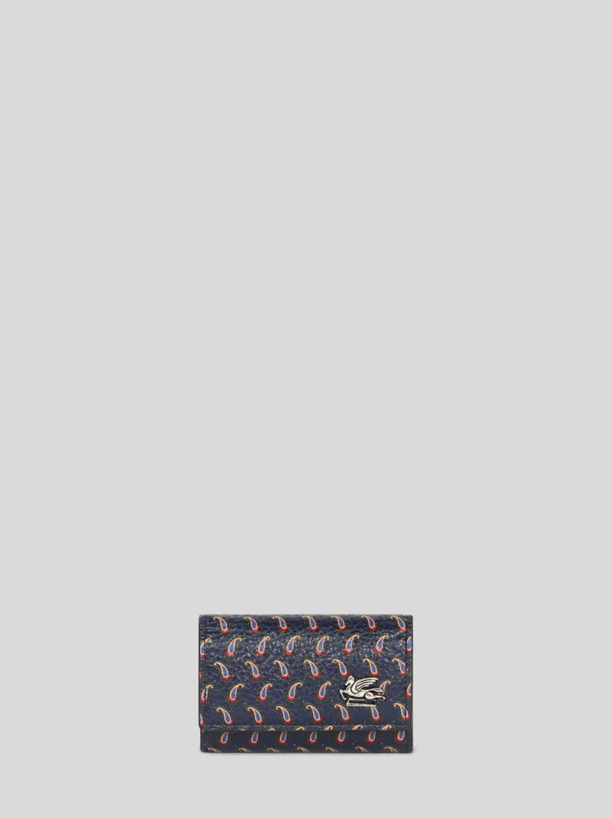 Uomo Etro PORTACHIAVI IN PELLE CON MICRO PAISLEY E PEGASO |