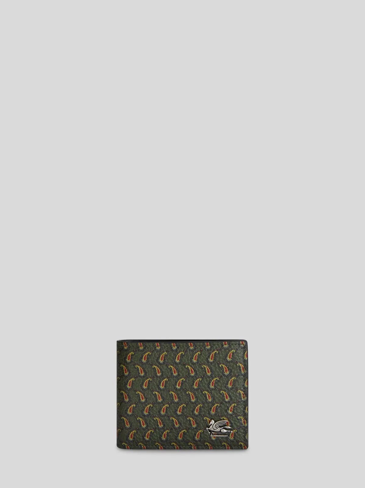 Uomo Etro PORTAFOGLIO IN PELLE CON MICRO PAISLEY E PEGASO |