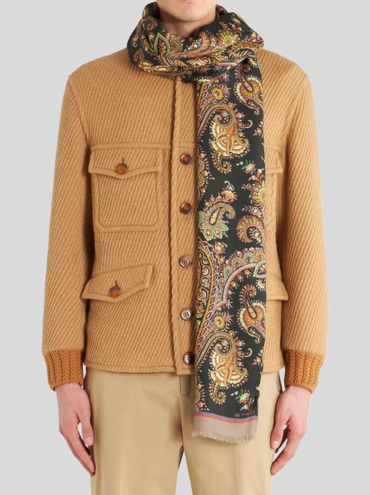 Uomo Etro Sciarpa In Cashmere E Seta Paisley | Uomo | |