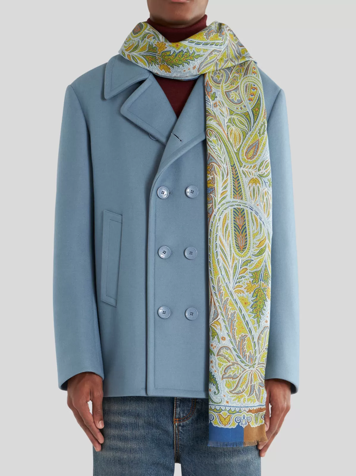 Uomo Etro Sciarpa In Lana E Seta Con Motivi Paisley | Uomo |