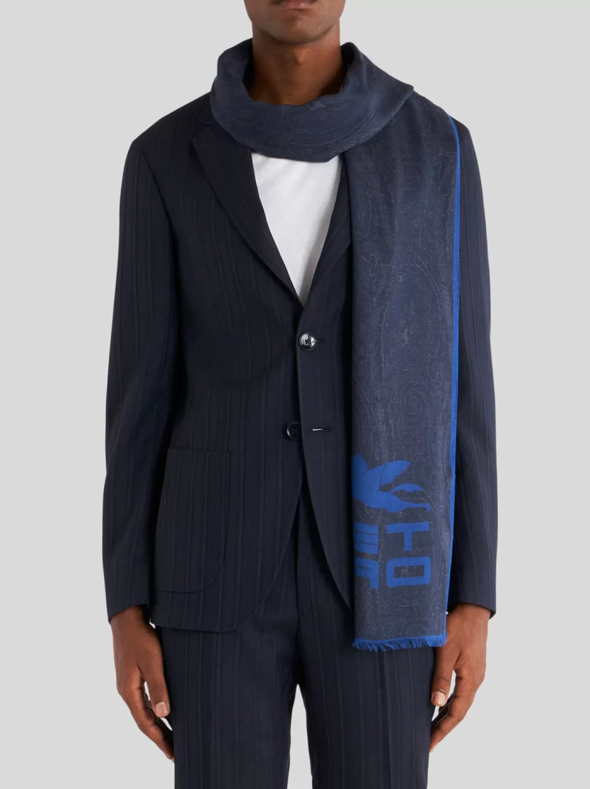 Uomo Etro Sciarpa Paisley Misto Cachemire E Logo CUBE | Uomo |