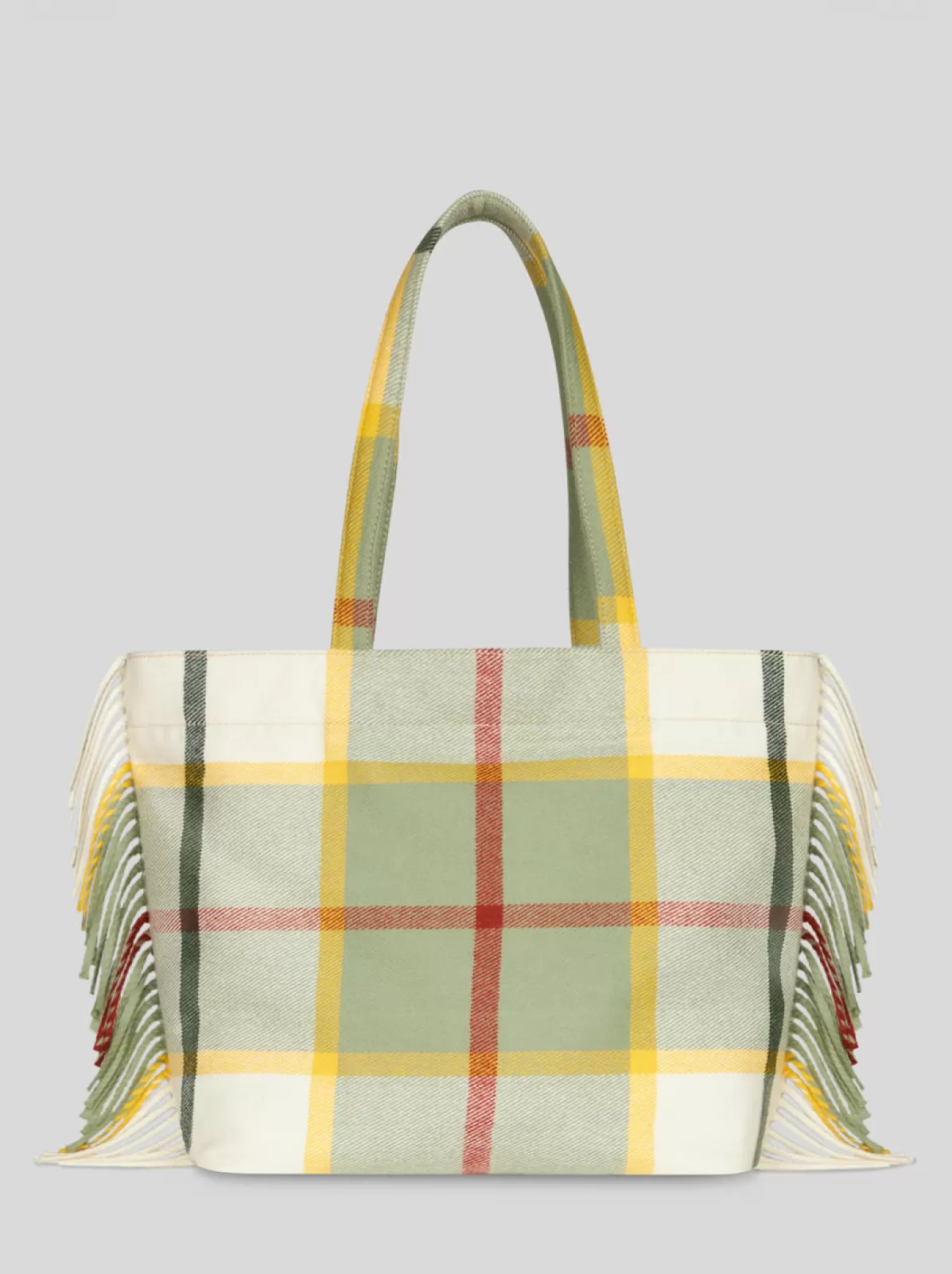 Uomo Etro SHOPPING SOFT TROTTER GRANDE CHECK JACQUARD CON FRANGE |