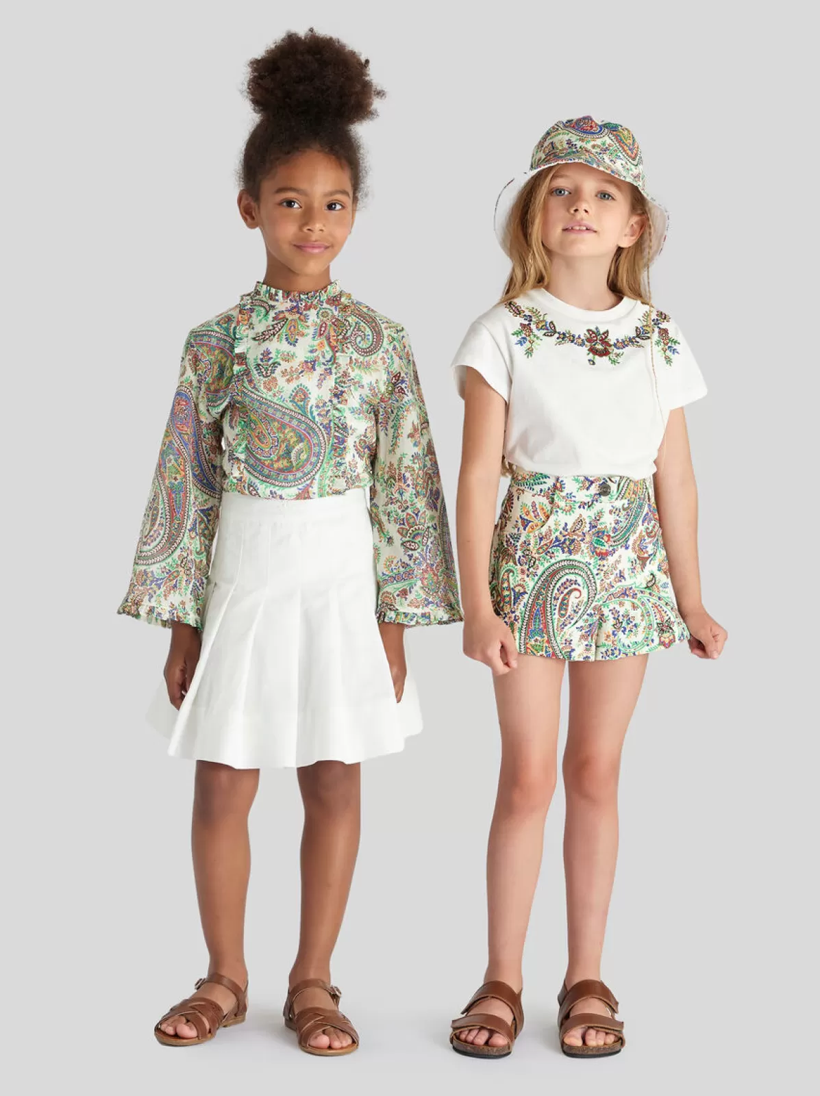 Bambino Etro SHORTS IN COTONE/DENIM STRETCH CON STAMPA PAISLEY FLOREALE PER BAMBINI |