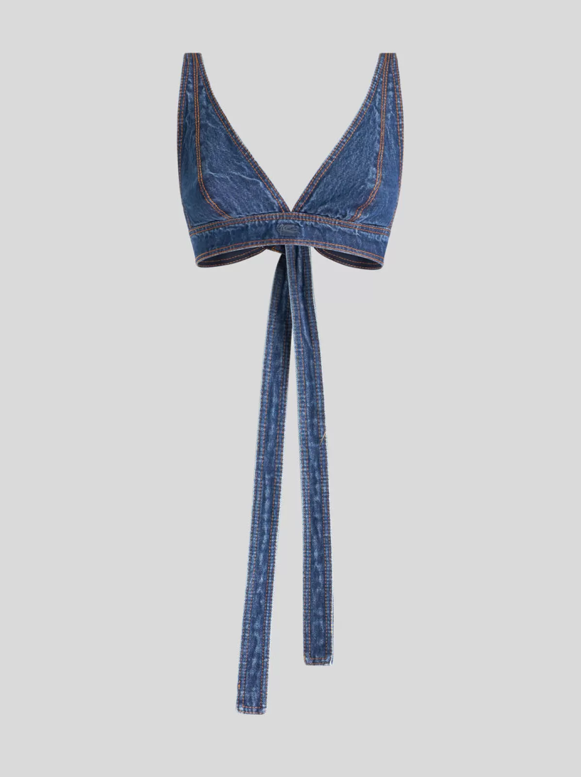 Donna Etro Top Blu In Denim Da Donna Con Stampa Pegaso |