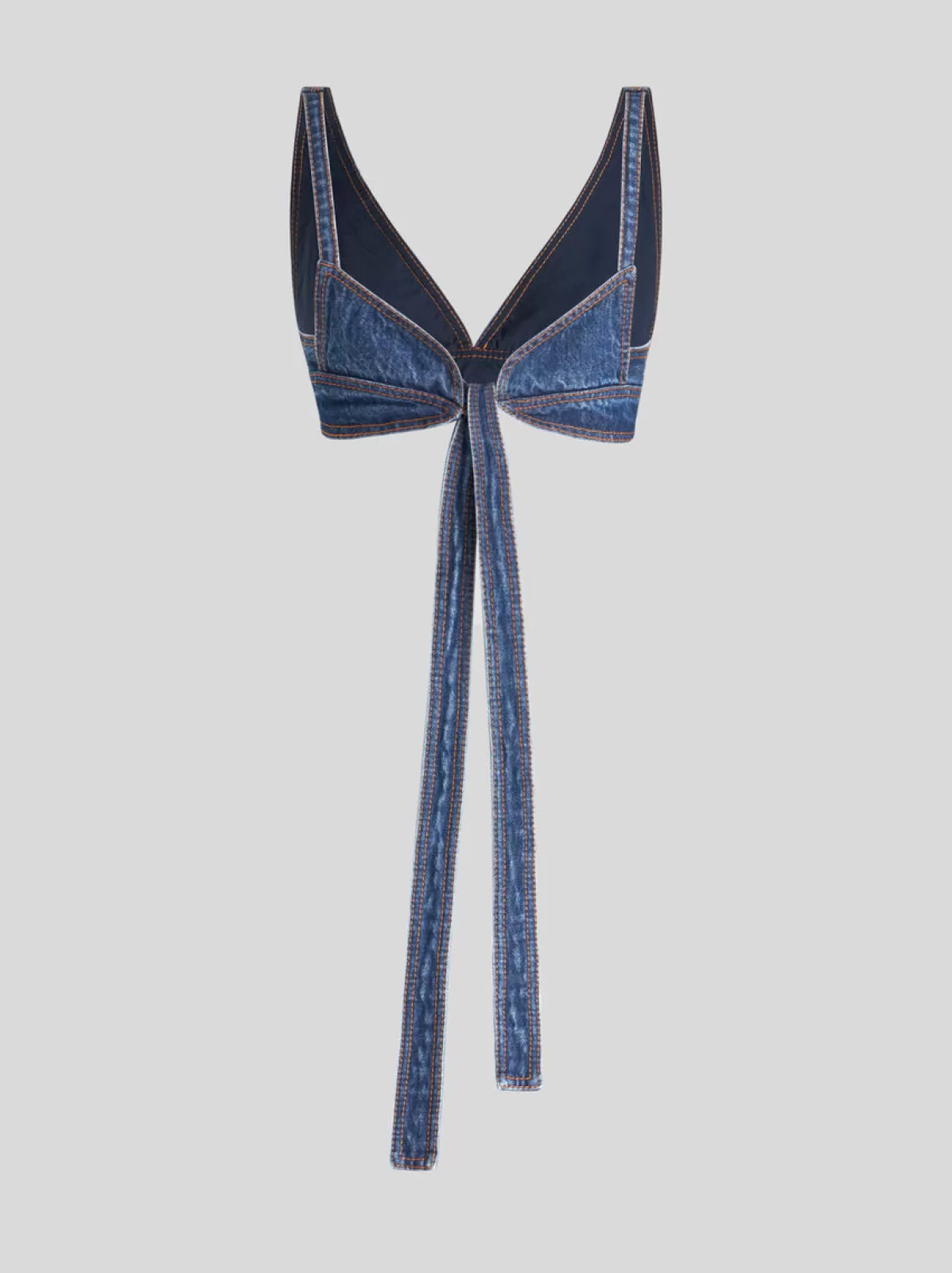 Donna Etro Top Blu In Denim Da Donna Con Stampa Pegaso |