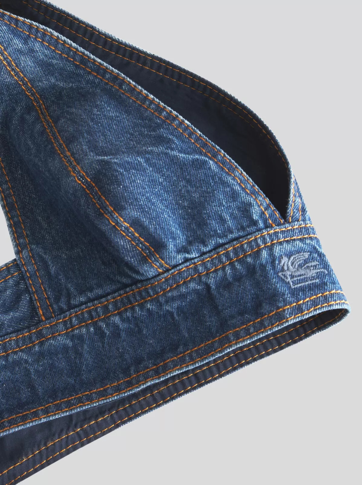 Donna Etro Top Blu In Denim Da Donna Con Stampa Pegaso |