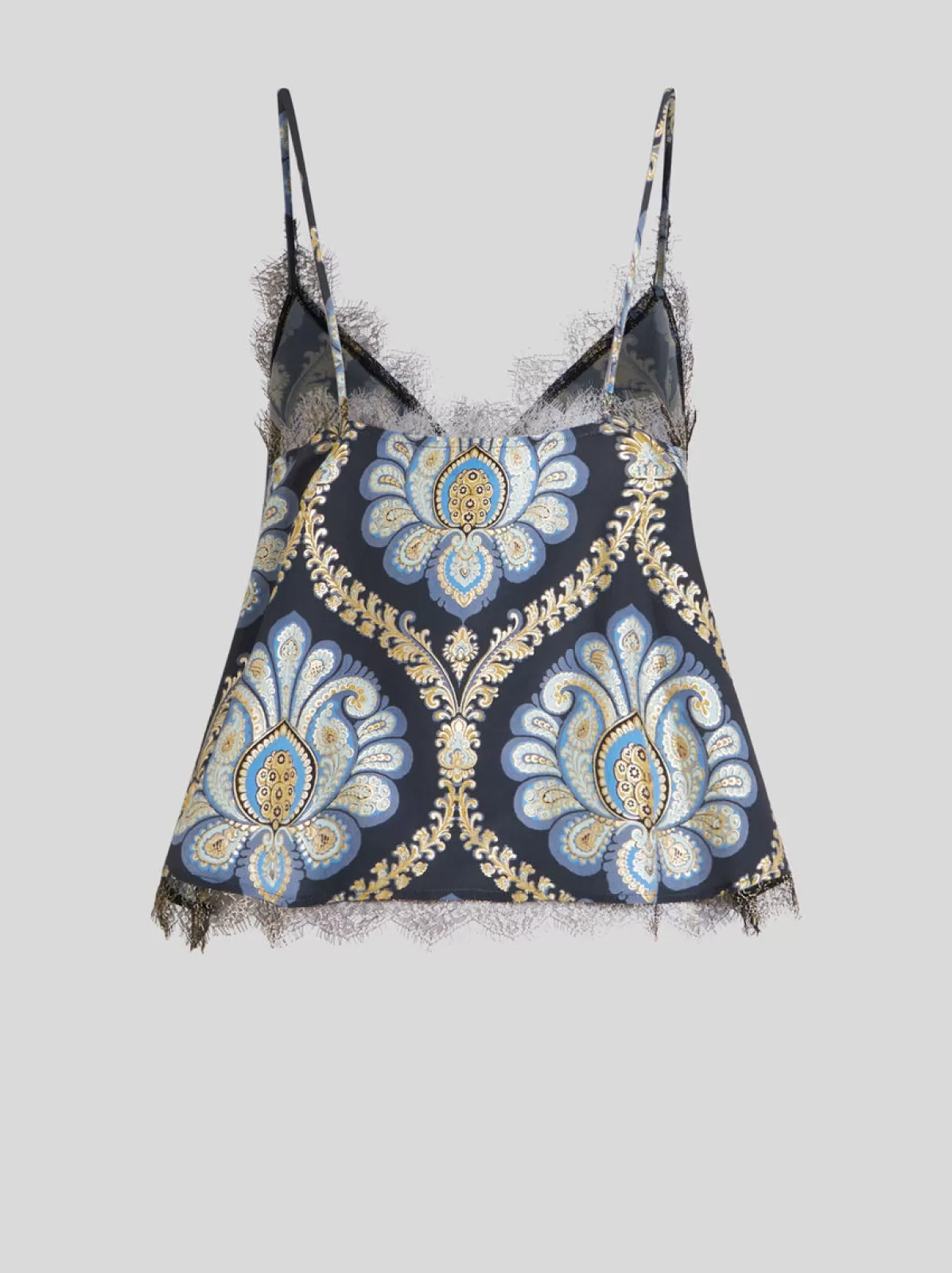 Donna Etro TOP IN SETA STAMPATA CON DETTAGLI IN PIZZO |