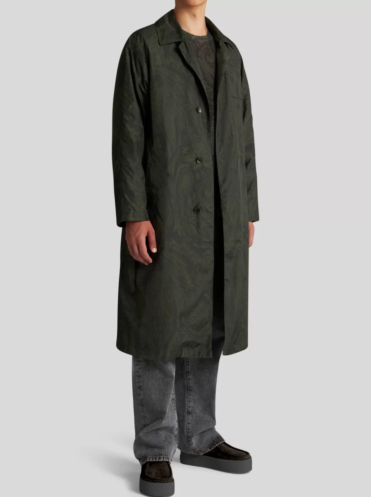 Uomo Etro TRENCH IN NYLON CON MOTIVO PAISLEY |