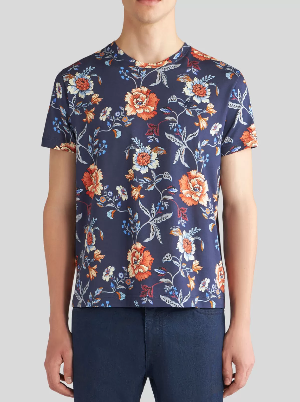 Uomo Etro T-SHIRT CON STAMPA FLOREALE E LOGO |