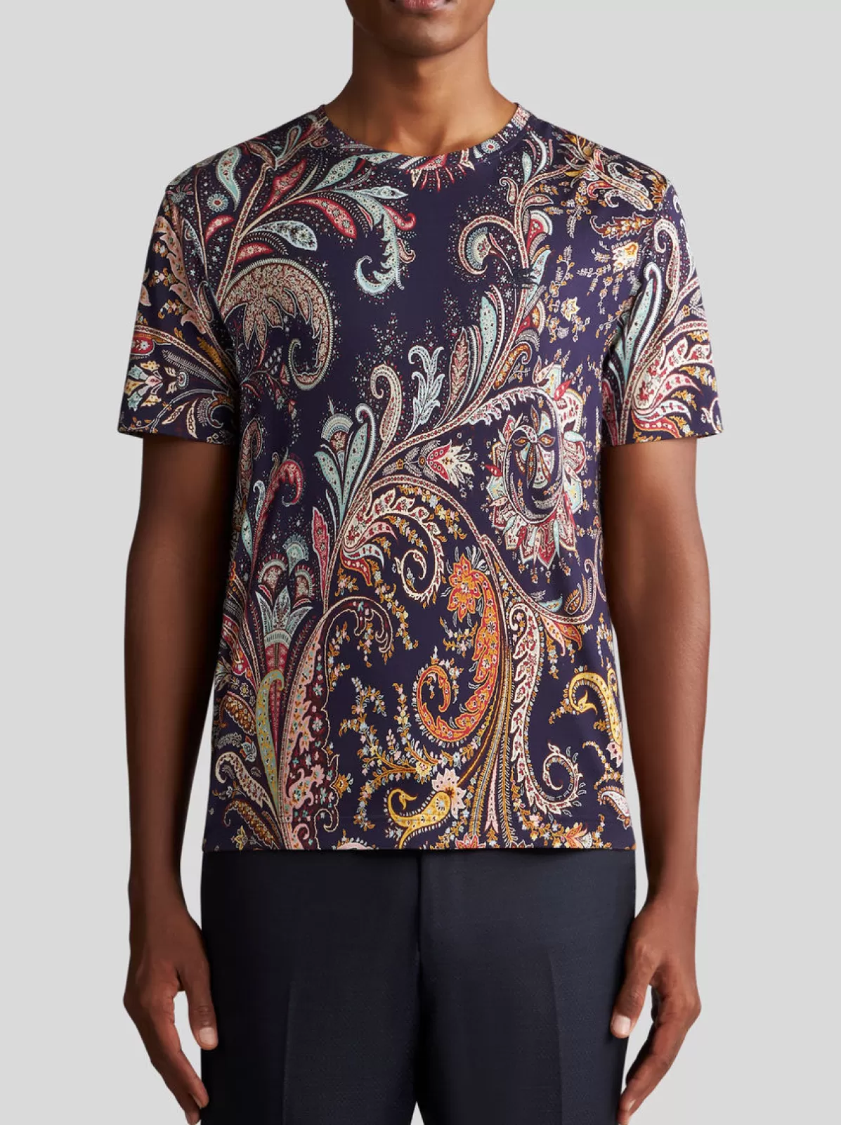 Uomo Etro T-SHIRT CON STAMPA PAISLEY E LOGO |