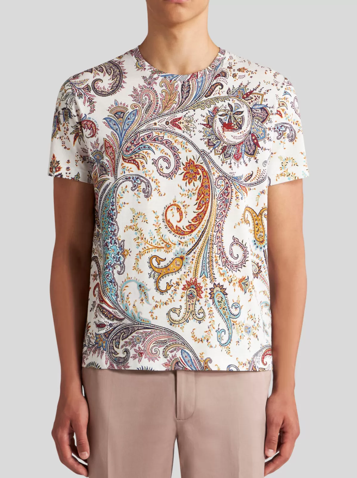 Uomo Etro T-SHIRT CON STAMPA PAISLEY E LOGO |