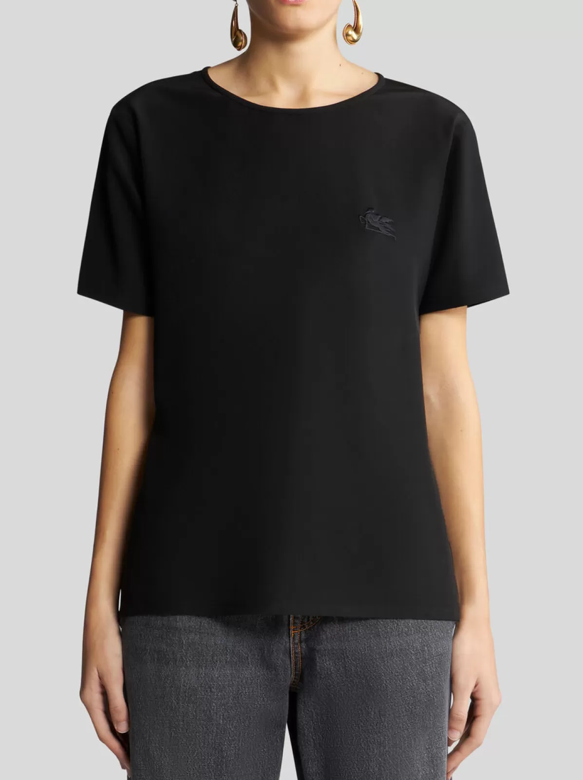 Donna Etro T-SHIRT IN CRÊPE DE CHINE |